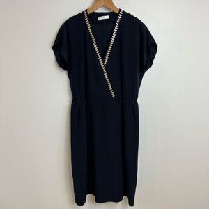 Vintage Elisa Cavaletti Club Women’s Medium Faux Wrap Gold Embellished Dress